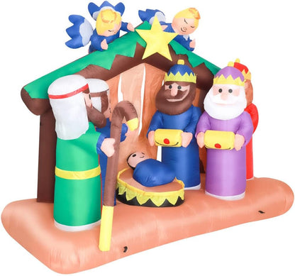 Farm 20ft. Tall Pre-Lighted Christmas Inflatable | Happy Snowman with RGB Lights and Storage Bag | Outdoor Holiday Amplified Holiday Celebration Party Decoration