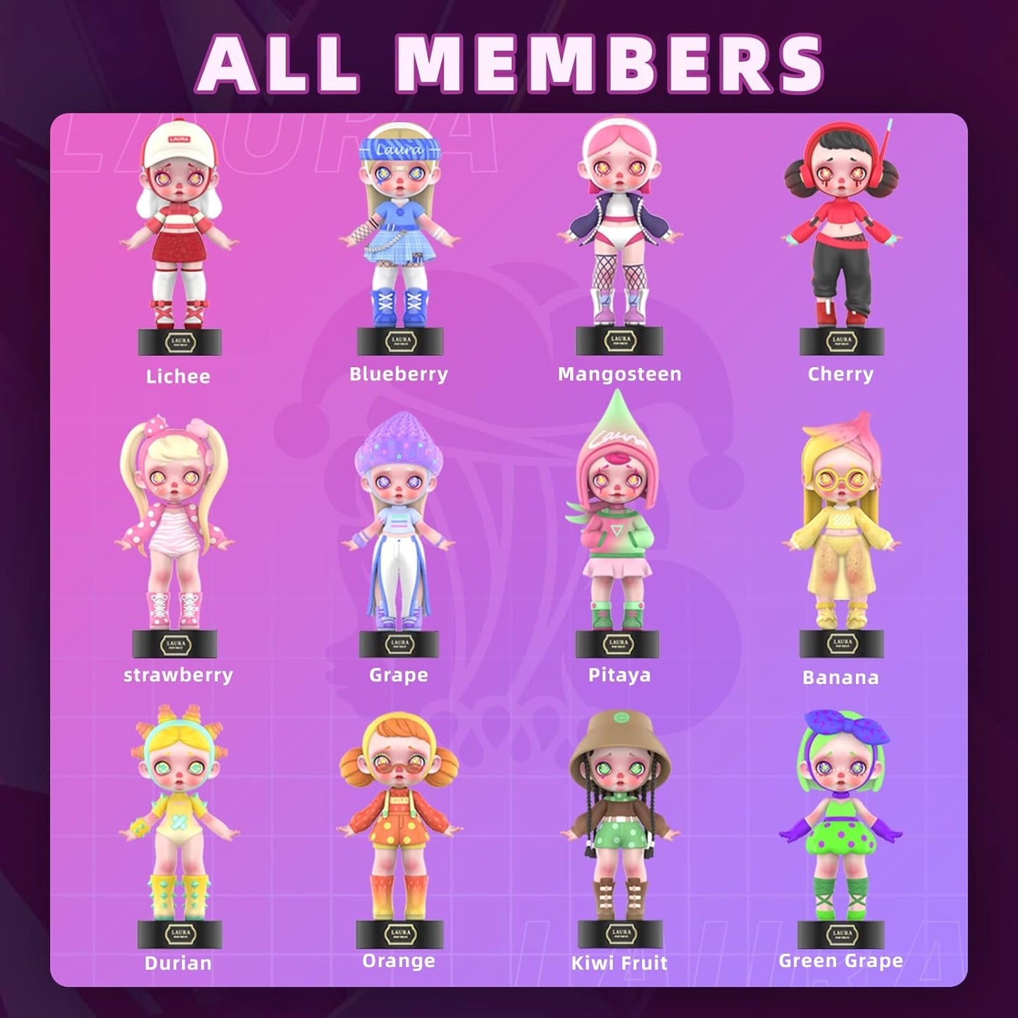 12-Pack Blind Box, Fashion Trendsetters Series Cute Blind Box Action Figures Popular Collectible Toys Birthday Halloween Christmas Gifts