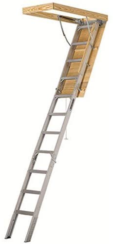 25-1/2 by 54-Inch Elite, 7'8′′-10-Foot Ceiling Height, 375-Pound Capacity, Type IAA, AA2510, Aluminum Ladder, attic, x Rough Opening, Silver