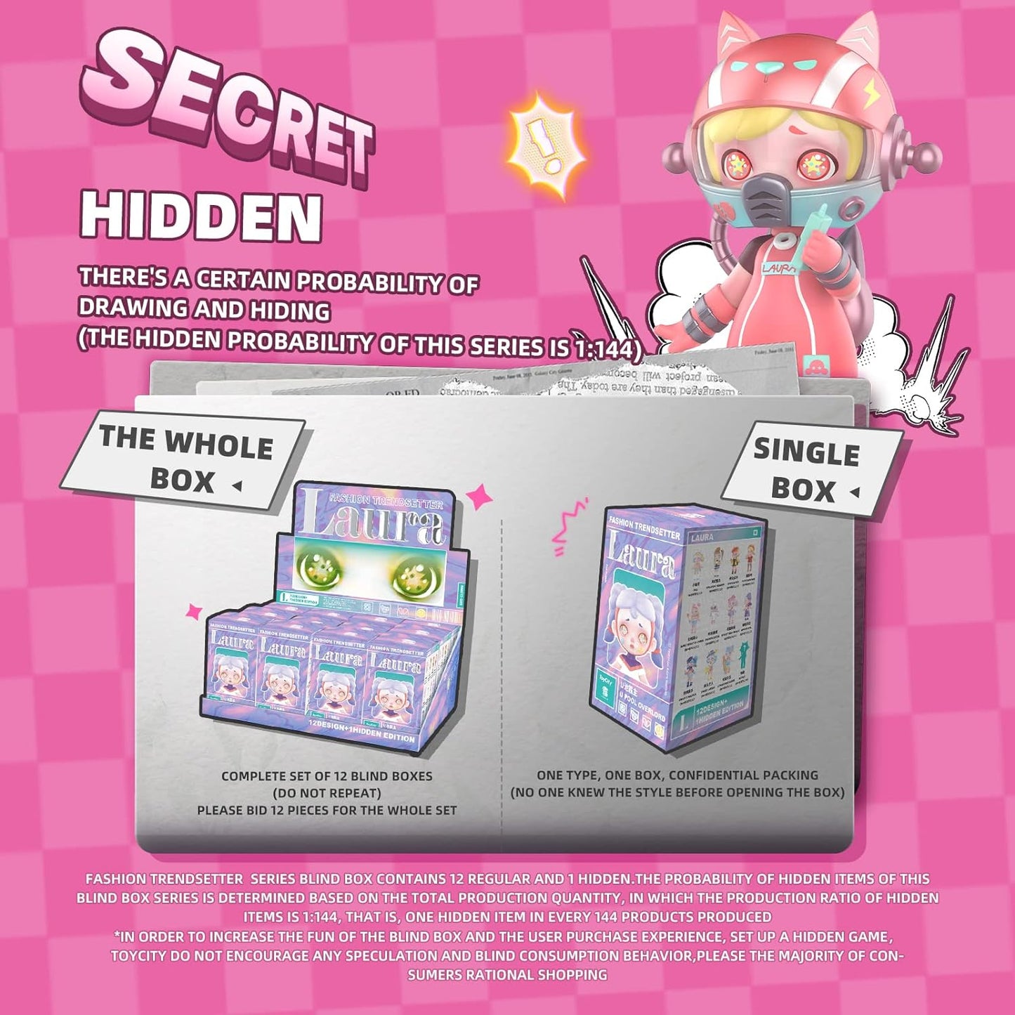 12-Pack Blind Box, Fashion Trendsetters Series Cute Blind Box Action Figures Popular Collectible Toys Birthday Halloween Christmas Gifts