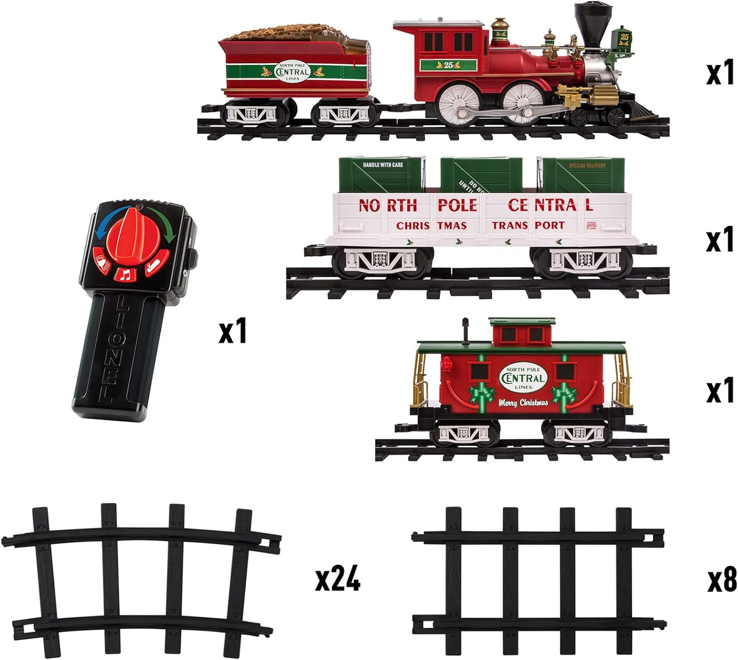 Arctic Central Battery Powered Train Set with Remote Control + Inner Track Expansion Pack