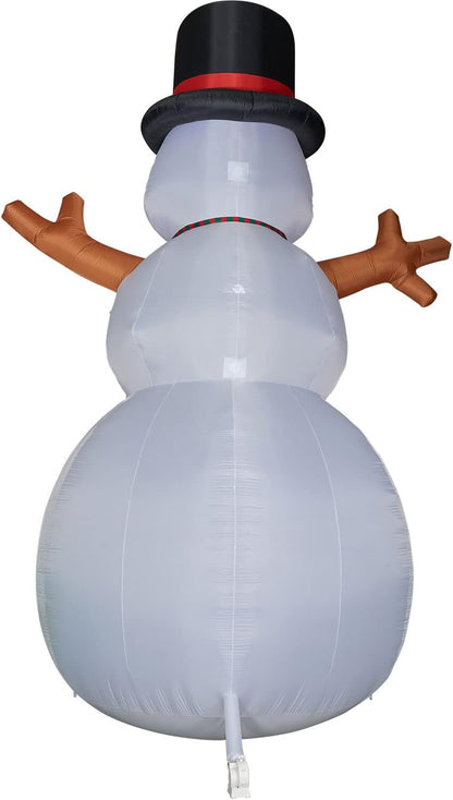 Farm 20ft. Tall Pre-Lighted Christmas Inflatable | Happy Snowman with RGB Lights and Storage Bag | Outdoor Holiday Amplified Holiday Celebration Party Decoration