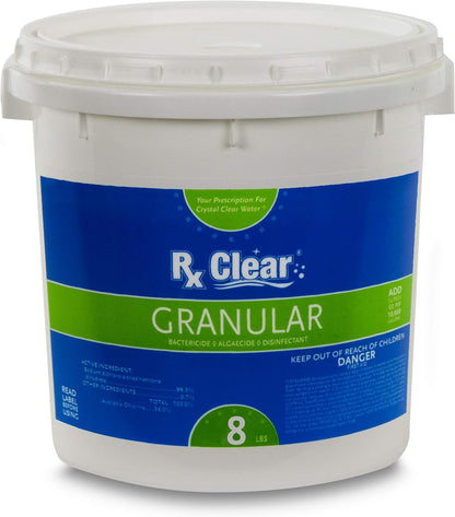 Clear Stabilized Granular Chlorine | One 50-Pound Bucket | Use As Bactericide, Algaecide, and Disinfectant in Swimming Pools and Spas | Fast Dissolving and UV Protected