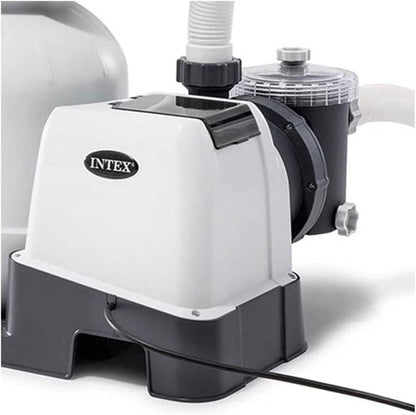 Intex 26651EG Krystal Clear 16 Inch 3,000 GPH Above Ground Pool Sand Filter Pump with Automatic Timer, GFCI, and 6 Function Control, Gray