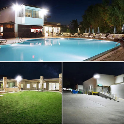 3 Pack 200W LED Flood Light,Super Bright Exterior Security Lights With Plug,IP66 Waterproof Outdoor Flood Light, 22800lm 5000K Daylight White Floodlight for Yard, Garden,Basketball Court, Arena