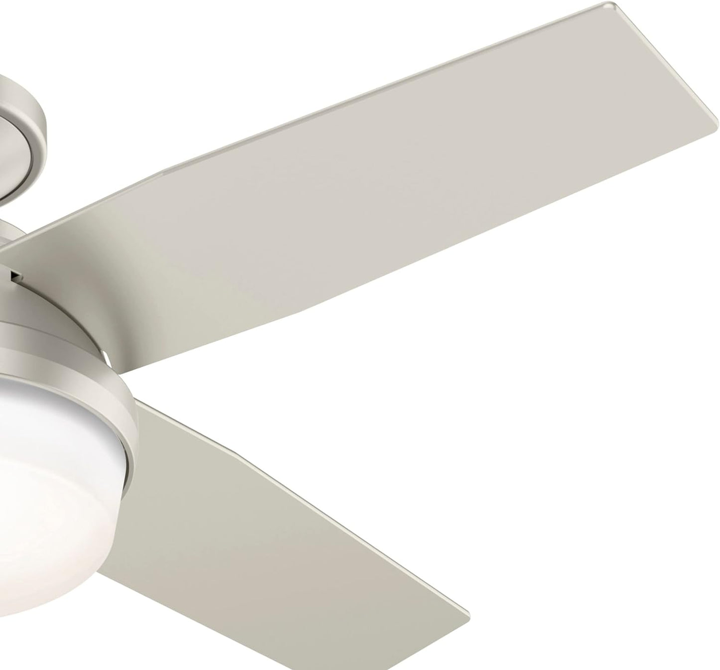Hunter Fan Company Dempsey Low Profile Indoor / Outdoor Ceiling Fan with LED Light and Remote Control, 44", Matte Nickel