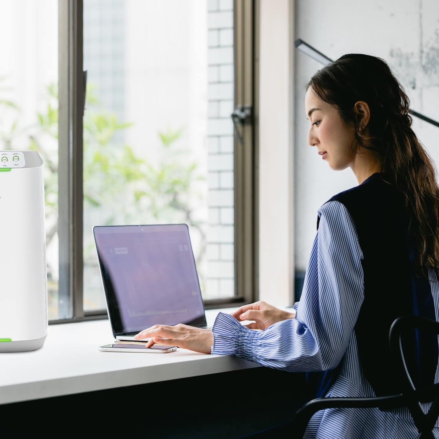 Smart Air Purifiers, ZERO Waste & ZERO Filter Replacements, Covers Up to 2002 Sq.Ft. for Home Large Room Bedroom, 30°, 60°, 90° Vents, 6 Fan Speeds, Sleep Mode, Timer, white